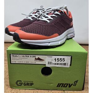 Inov-8 TrailFly Ultra G 280 Shoes Womens 10 Mens 8.5 Red Athletic Hiking Sneaker